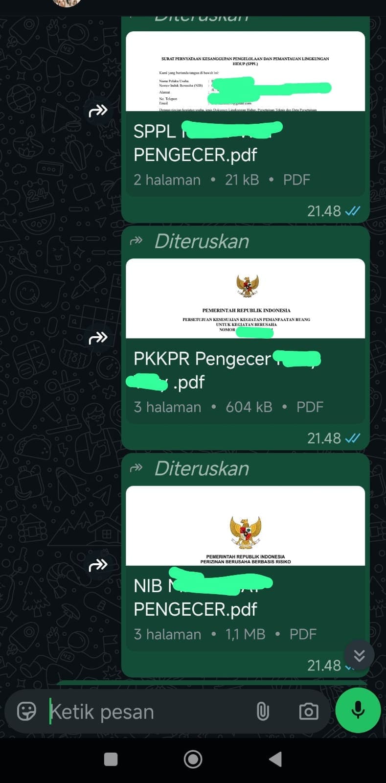 Pengiriman SKPL