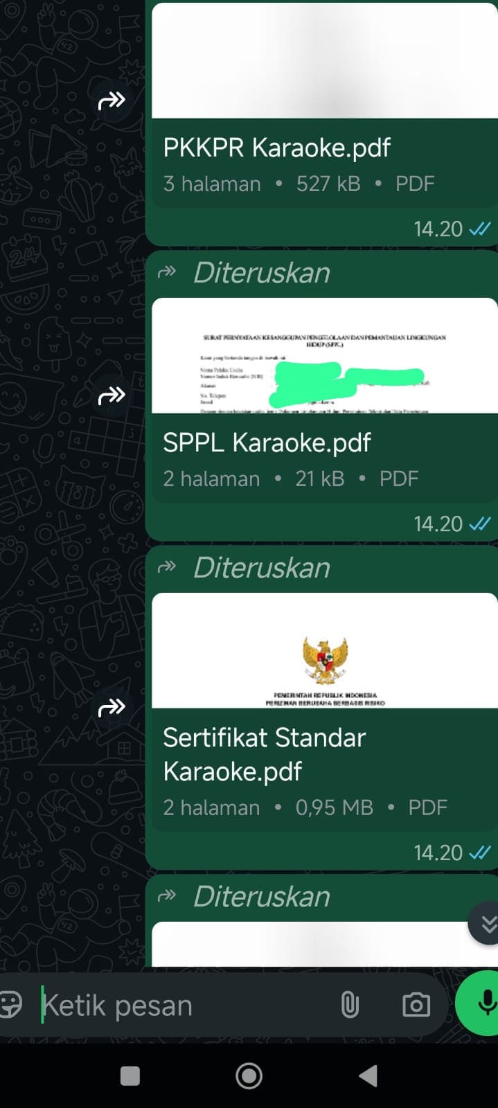 Pengiriman Sertifikat Standar